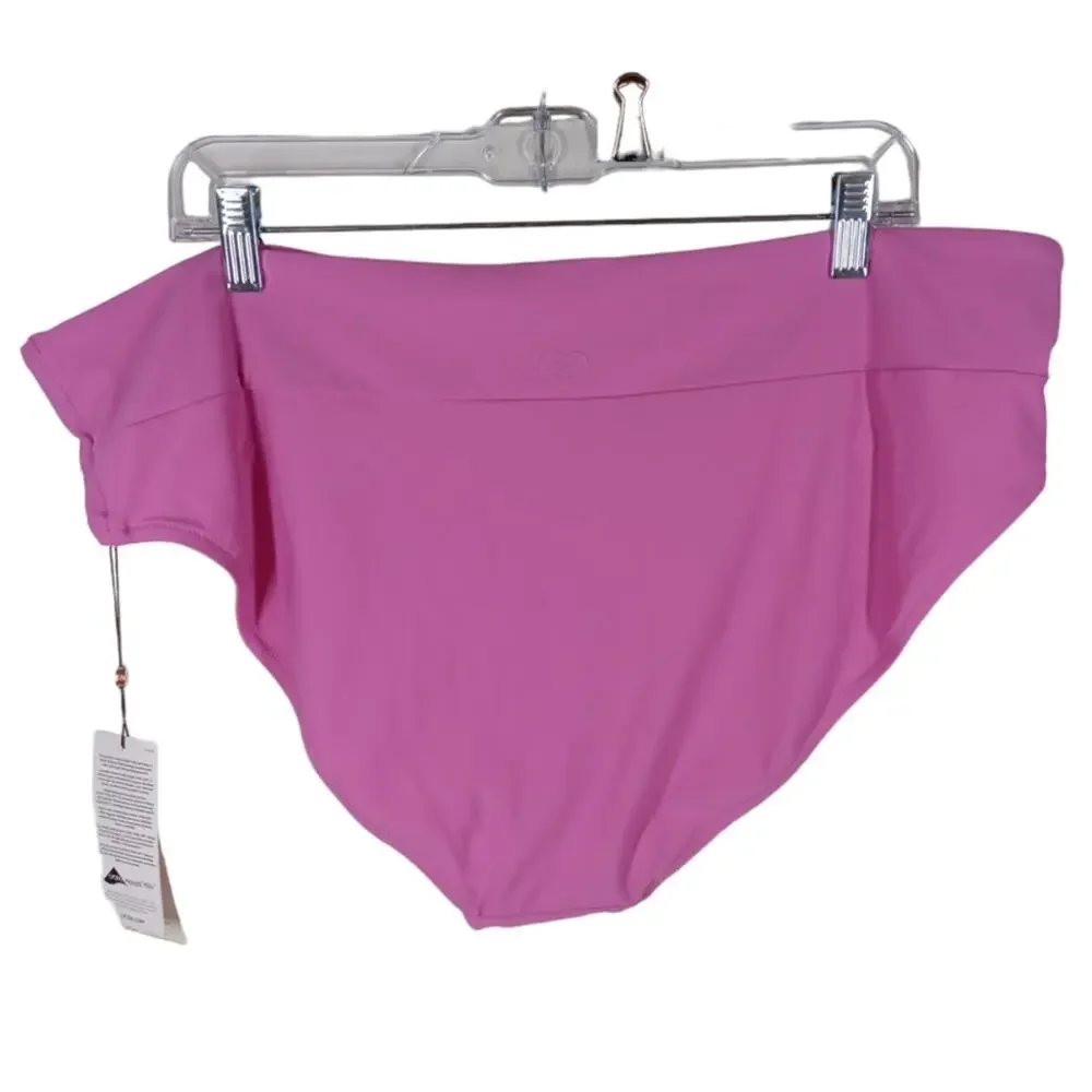 NWT Calia Mid Rise Wide Band Bikini Bottom Geramium Purple size XXL